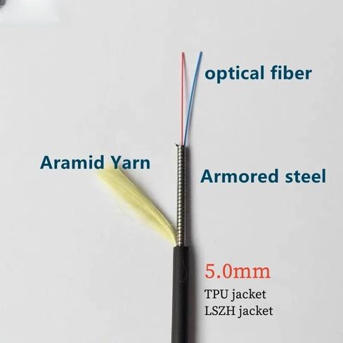 LC-LC Fiber jumper 5mm TPU Single mode 100m 2 core single(100m SC-SC LSZH) in Saudi Arabia
