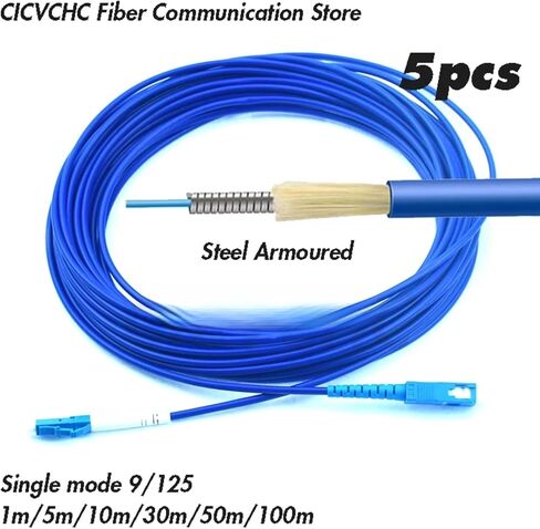 5pcs SC LC FC ST-UPC-SM 9/125-3.0mm Fiber Jumper(SC-SC UPC; 1m) in Saudi Arabia
