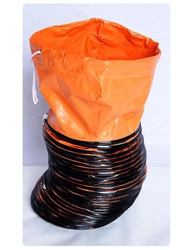 خرطوم قناة PVC قابل للسحب مع حبل قابل للتعديل وحلقة على شكل حرف D - درجة حرارة عالية، خرطوم تهوية مرن مثبط للهب لمروحة العادم، والتهوية، والاستخدام الصناعي والسكني (35 × 1000 سم) in Kuwait