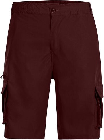 Zeiyignr Men's Cargo Shorts Multi Pocket Tactical Work Shorts Elastic Waist Knee Length Outdoor Fishing Hiking Short Pants in Kuwait
