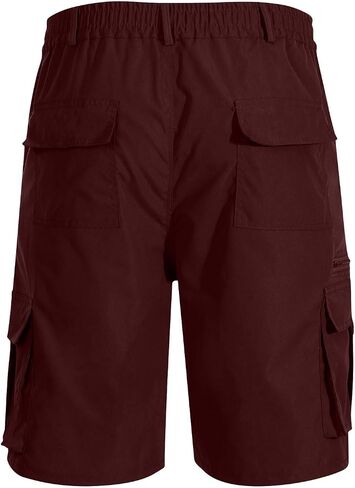 Zeiyignr Men's Cargo Shorts Multi Pocket Tactical Work Shorts Elastic Waist Knee Length Outdoor Fishing Hiking Short Pants in Kuwait
