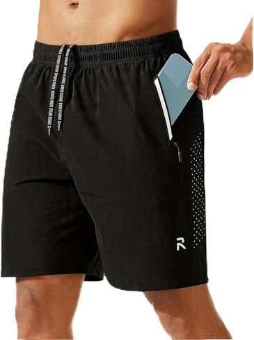 Gym Shorts Men 7 Inch Compression Soccer Small Shorts with Zipper Pockets Booty 7 Inch Inseam Golf Short in Kuwait