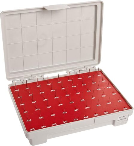 مجموعة Vermont Gage-101100100 Steel Go Pin Gage، فئة التسامح ZZ، قطر 0.0060 - 0.0600 بوصة (مجموعة من 55) in Kuwait