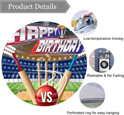 Cricket Birthday Backdrop 7x5ft Sports Cricket Field Theme Birthday Party Decorations Arena Stadium Photography Background for Teens Fans Outdoor Party Portrait Banner in Kuwait