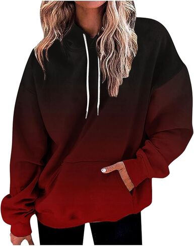 Womens Hoodies Tie Dye Oversized Sweatshirt Plus Size Loose Fit Cute Hoodie Drawstring Fall Pullover with Pocket in Kuwait