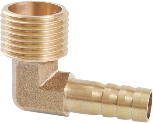 1/2" Male Thread To 6 8 10 12 14 16 19mm Hose Elbow 90 Degree Brass Pipe Fitting Coupler Connector(10mm) in Kuwait