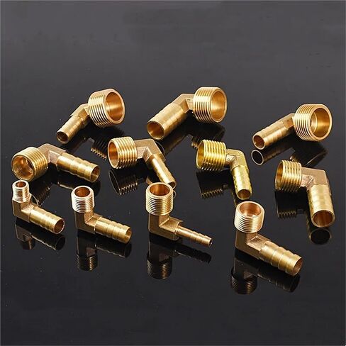 1/2" Male Thread To 6 8 10 12 14 16 19mm Hose Elbow 90 Degree Brass Pipe Fitting Coupler Connector(10mm) in Kuwait