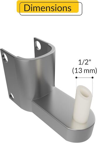 Brixwell Bottom Hinge Bracket with Fastener, 1-5/32" Size,1/2" Diameter, Metal Material, Polished Chrome Finish, Door Hinge Hardware with Sleek Design in Kuwait