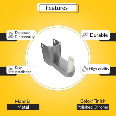 Brixwell Bottom Hinge Bracket with Fastener, 1-5/32" Size,1/2" Diameter, Metal Material, Polished Chrome Finish, Door Hinge Hardware with Sleek Design in Kuwait
