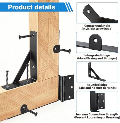 2 Sets Anti Sag Gate Kit Gate Hardware Heavy Duty Fence Gate Kit No Sag Corner Brace Bracket for Wooden Fence with Self-Locking Gate Latch in Kuwait