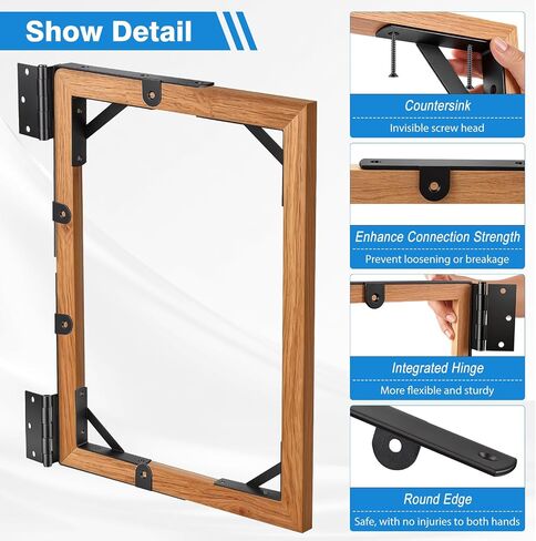2 Sets Anti Sag Gate Kit Gate Hardware Heavy Duty Fence Gate Kit No Sag Corner Brace Bracket for Wooden Fence with Self-Locking Gate Latch in Kuwait