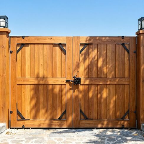 2 Sets Anti Sag Gate Kit Gate Hardware Heavy Duty Fence Gate Kit No Sag Corner Brace Bracket for Wooden Fence with Self-Locking Gate Latch in Kuwait