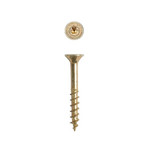 #8 x 1-1/4" Interior Flat Head Construction Wood Screws (675 pcs) T20+ T-Star Plus Yellow Zinc in Kuwait