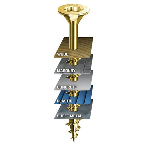 #8 x 1-1/4" Interior Flat Head Construction Wood Screws (675 pcs) T20+ T-Star Plus Yellow Zinc in Kuwait