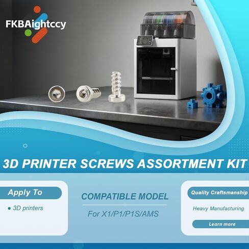 Screws Assortment Kit Compatible with X1/X1C/X1E/P1P/P1S/AMS 3D Printer Replacesment Screws with Tools in Kuwait