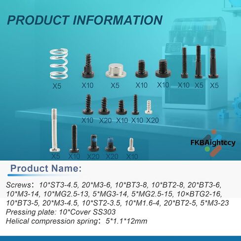 Screws Assortment Kit Compatible with X1/X1C/X1E/P1P/P1S/AMS 3D Printer Replacesment Screws with Tools in Kuwait
