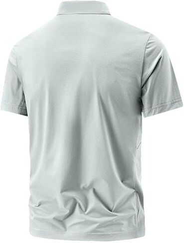Mens Quarter Zip Pullover Athletic Shirts Summer Casual Short Sleeve Stand Collar Gym Workout Running Tee Shirts Tops in Kuwait