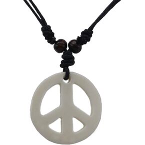 Adjustable Peace Sign Pendant Necklace for Mens,Hippie Accessories and Hippie Costume for 60s or 70s