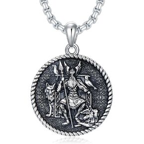 PROESS St Benedict/Crucifix/Satanic/Saint Anthony/Christopher/Michael/Lilith/Santa Muerte Necklace 925 Sterling Silver Amulet Medal Jewelry Amulet Christmas Gifts for Women Men in Kuwait