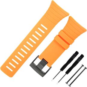 Rubber Watch Strap Replacement for suunto core Outdoor Sports All Black Men's Watch Band
