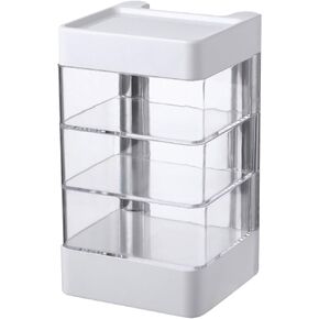 ساجود صندوق تخزين منظم مجوهرات من 4 طبقات، حامل اكسسوارات شعر شفاف من الاكريليك، صينية تخزين دوارة 360 درجة مع غطاء، حاوية ربطات الشعر للاقراط والاساور والقلائد والخواتم وعصابات الرأس ومشابك الشعر in Kuwait