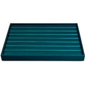 Oirlv Green PU Leather 24 Grid Jewelry Tray Showcase Jewelry Display,Jewelry Drawer Organizer,Removable Dividers Jewelry Storage