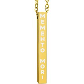Memento Mori Necklace For Men, Amor Fati Engraved Pendant Bar Necklace For Women, Funny Cool Jewelry Stoicism Gifts,Stainless Steel Jewelry For Men Necklace Chain With Pendant,Memento Mori Calendar