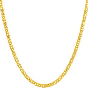 LIFETIME JEWELRY 3mm Emblem Chain Necklace for Women and Men 24k Gold Plated