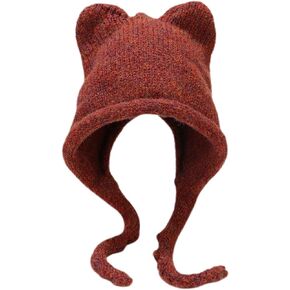 Women's Knit Hat Cute Winter Hat Cat Fall Warm Winter Thick Casual Earflap Fashion Beanie Hat