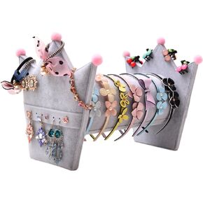 TINTON LIFE® Hairband Hair Clasp Holder Display Stand with Earring Organizer(Grey)