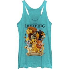 Disney Lion King Tall Cast Women's Racerback Tank Top, Tahiti Blue, XX-Large