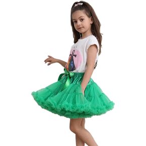 Luwint Kids Soft Tulle Tutu Skirt Vintage Layered Dance Skirt Costume Petticoat Skirt for 4-8 Years