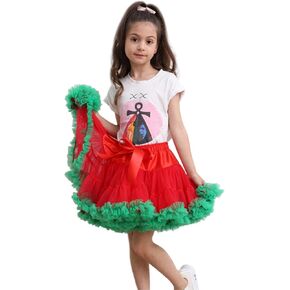 Luwint Kids Soft Tulle Tutu Skirt Vintage Layered Dance Skirt Costume Petticoat Skirt for 4-8 Years