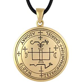 Bronze Sigil of Archangel Gabriel Talisman Necklace