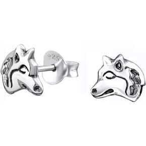 Fox/Wolf .925 Sterling Silver Tiny Stud Earrings (Nickel Free)