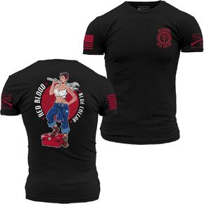 Grunt Style Red Blood Blue Collar Pinup Men's T-Shirt