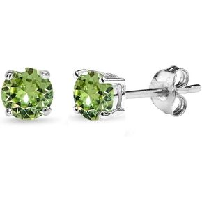 Stud Earrings for Women, Birthstone Earrings, Crystal Earrings, 4mm Round Stud Earrings Set, Cartilage Earrings, Earrings for Men, Earrings Studs, Sterling Silver Earrings for Women, Silver Studs