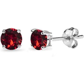 Stud Earrings for Women, Birthstone Earrings, Crystal Earrings, 4mm Round Stud Earrings Set, Cartilage Earrings, Earrings for Men, Earrings Studs, Sterling Silver Earrings for Women, Silver Studs in Kuwait