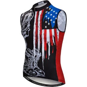Cycling Jersey Men Sleeveless Bike Shirts Vest Bicycle Clothing Jacket Tight Reflective at Night