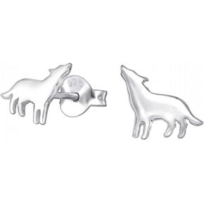 Fox/Wolf .925 Sterling Silver Tiny Stud Earrings (Nickel Free)
