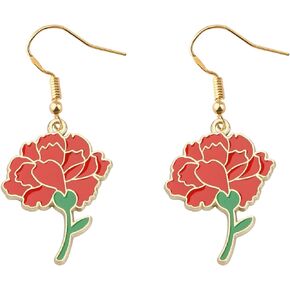 WSNANG Hadestown the Musical Inspired Gift Broadway Musical Lover Earrings Red Flower Jewelry Musical Theater Fans Gift