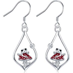Frog Mushroom/Fox/Hedgehog/Black Cat/Astronaut/Koala/Dragonfly Earrings 925 Sterling Silver Earrings for Girls Women