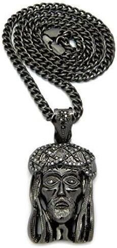 مجوهرات لامعة الولايات المتحدة الأمريكية الهيب هوب مثلج خارج الذهب الله يسوع الوجه قلادة الكوبية سلسلة ربط قلادة in Kuwait