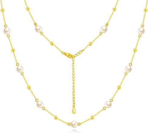 قلادة شوكر من اللؤلؤ من فنيبيرد بتصميم بسيط عتيق من لؤلؤ مياه البحر، هدايا مجوهرات يومية للنساء والفتيات in Kuwait