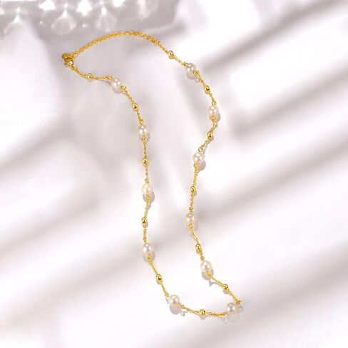 قلادة شوكر من اللؤلؤ من فنيبيرد بتصميم بسيط عتيق من لؤلؤ مياه البحر، هدايا مجوهرات يومية للنساء والفتيات in Kuwait