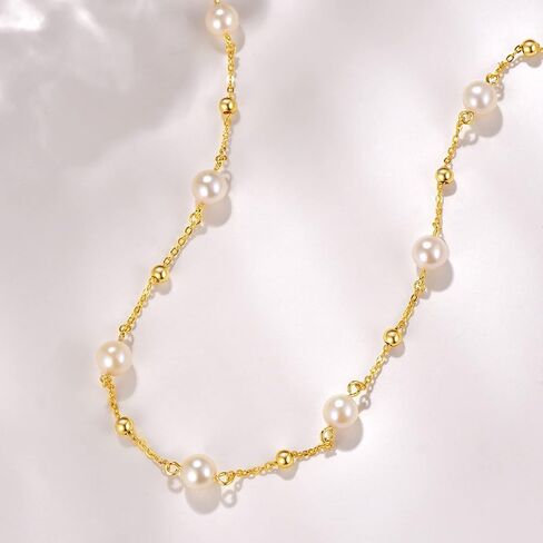 قلادة شوكر من اللؤلؤ من فنيبيرد بتصميم بسيط عتيق من لؤلؤ مياه البحر، هدايا مجوهرات يومية للنساء والفتيات in Kuwait