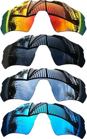 MYCOURAG 4 أزواج عدسات بديلة للنظارات الشمسية Oakley Radar EV XS Path OJ9001 - أسود صلب + تيتانيوم + أزرق ثلجي + أحمر ناري in Saudi Arabia