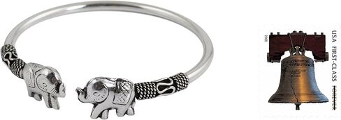 NOVICA .925 Sterling Silver Animal Cuff Bracelet 'Proud Elephant' in Saudi Arabia