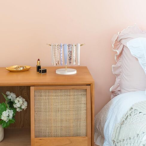 داهي حامل عصابة الرأس وحامل القوس المكرمية للفتيات حامل عصابة الرأس مع رف خشبي بوهو نورسي ديكور عصابة الرأس منظم تخزين حبال الشعر والأساور للنساء والفتيات in Kuwait