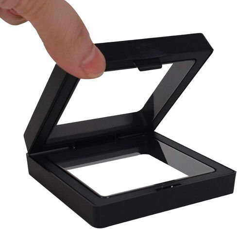 Bleiou 10 Pack 3D Floating Display Frame Stand Holder Coin Chip Jewelry Pin Display Stand Box (Black, 2.75 x 2.75 x 0.75 inch) in Saudi Arabia